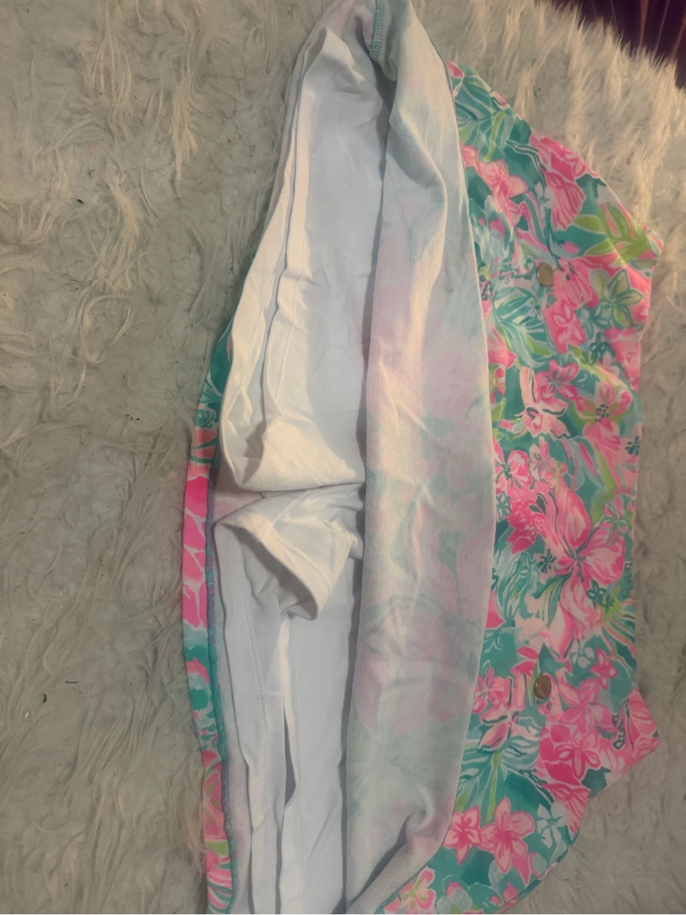 Lilly Pulitzer coral Pink Top with Lily Tropical Floral Skort size XL - Picture 5 of 9